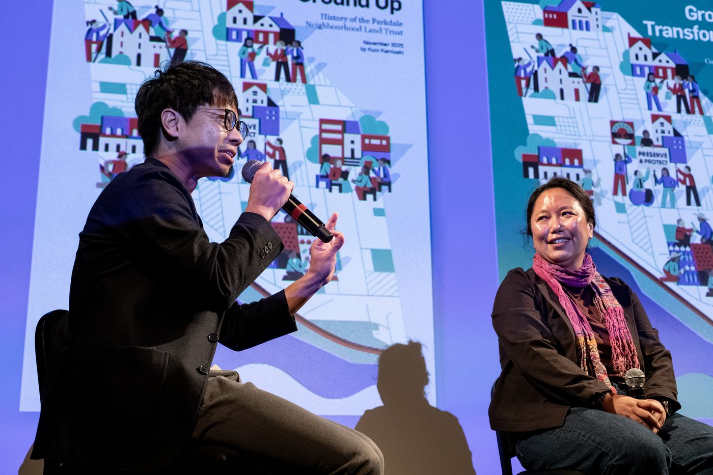 Speaker presenting at a community event